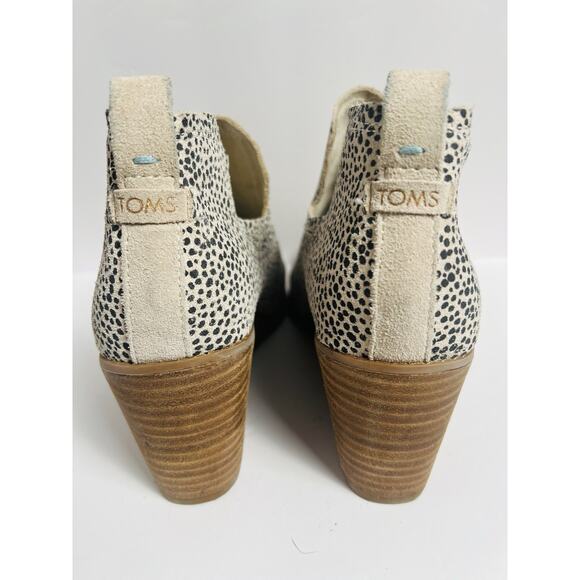 Suede Cheetah Print TOMS Sz 9 Womens Kallie Wedge Bootie Shoe Boot Boho - Picture 5 of 11